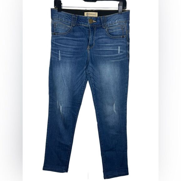 Democracy Blue Ab Solution Stretch Distressed Ankle Skinny Jeans Size 6 - Picture 1 of 9